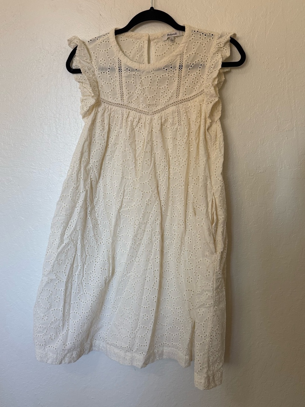 Madewell Women's Eyelet Ruffle Sleeve Minidress size small